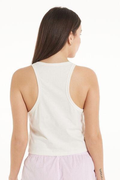 White Short Wide Straps Top, , large image number 2