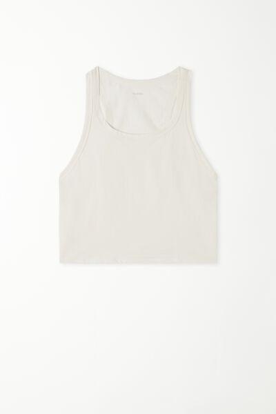 White Short Wide Straps Top, , large image number 4