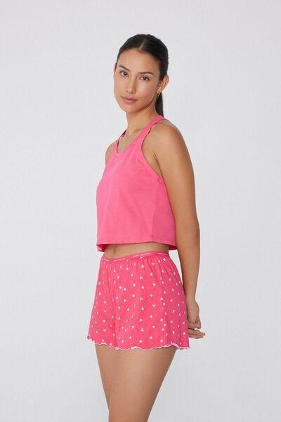 Pink Short Wide Straps Top, 5701_594W, large image number 0