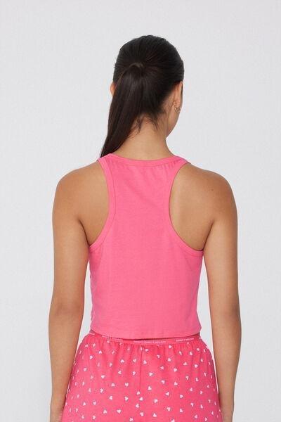 Pink Short Wide Straps Top, 5701_594W, large image number 1