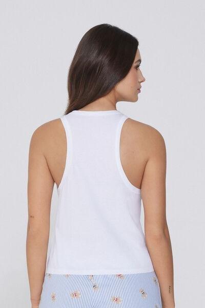White Teddy Bear Print Camisole, , large image number 2