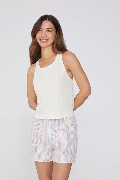 White Wide Shoulder Straps Camisole, Milk White, medium