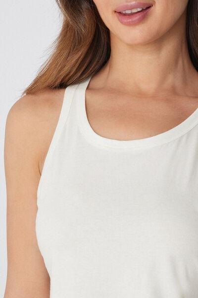 White Wide Shoulder Straps Camisole, Milk White, large image number 3