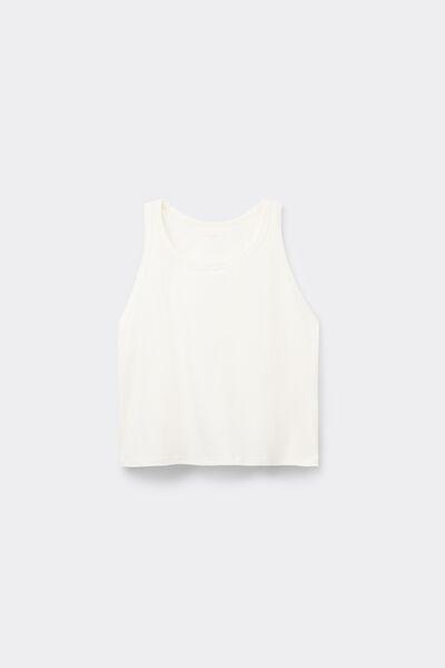 White Wide Shoulder Straps Camisole, Milk White, large image number 4