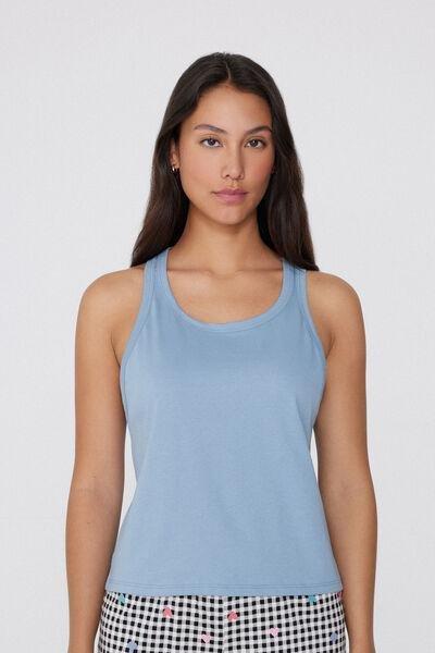 Blue Wide Shoulder Straps Camisole, , large image number 0