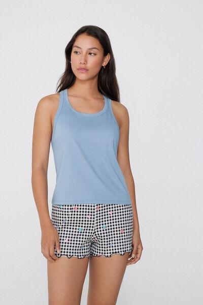 Blue Wide Shoulder Straps Camisole, , large image number 1