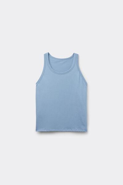 Blue Wide Shoulder Straps Camisole, , large image number 4