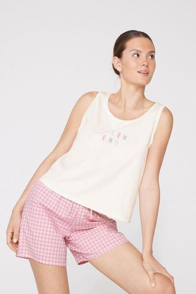 Cream Printed Wide Shoulder Straps Cotton Camisole, 5701_507Z, large image number 0