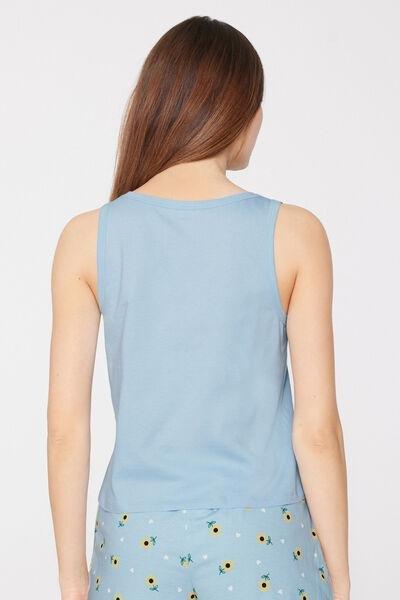 Blue Embroidered Cotton Camisole, 5701_313Z, large image number 2