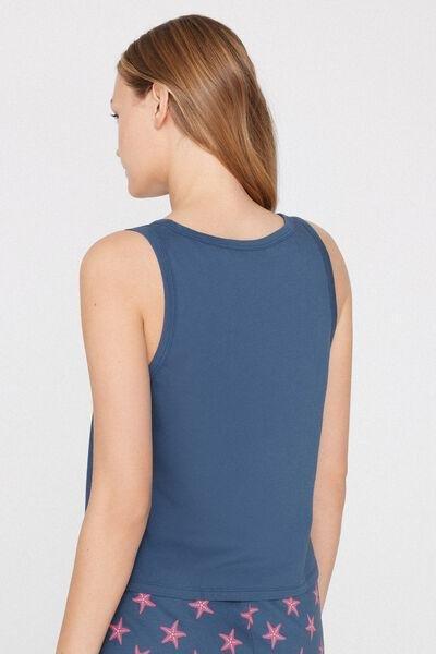 Navy Embroidered Cotton Camisole, 5701_324Z, large image number 2
