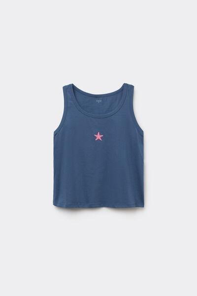 Navy Embroidered Cotton Camisole, 5701_324Z, large image number 4