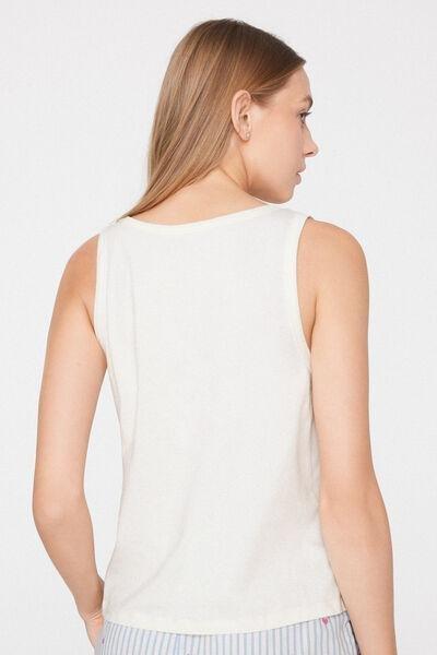 White Embroidered Cotton Camisole, 5701_336Z, large image number 2