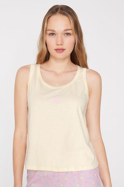 Cream Embroidered Cotton Camisole, 5701_338Z, large image number 1
