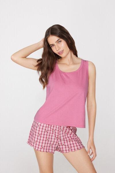 PINK Plain Colour Cotton Camisole with Wide Shoulder Straps, 5701_478Z, medium