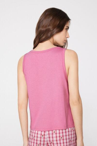 PINK Plain Colour Cotton Camisole with Wide Shoulder Straps, 5701_478Z, medium