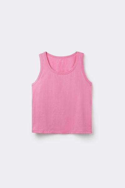 PINK Plain Colour Cotton Camisole with Wide Shoulder Straps, 5701_478Z, large image number 4