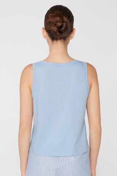 Blue Plain Colour Cotton Camisole, 5701_500Z, large image number 2