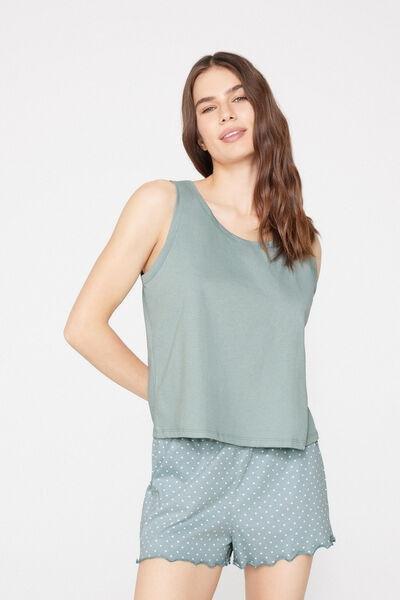 Green Plain Colour Cotton Camisole, 5701_526Z, large image number 0