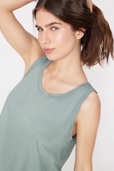 Green Plain Colour Cotton Camisole, 5701_526Z, large image number 3