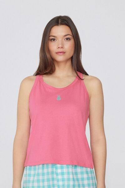 Pink Embroidered Camisole, , large image number 0