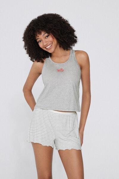Grey Embroidered Camisole, , large image number 1