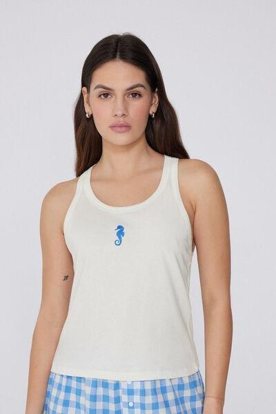Cream Embroidered Camisole, , large image number 0