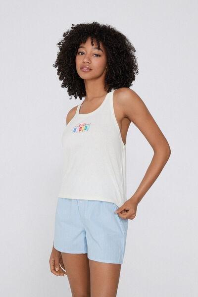 Cream Embroidered Camisole, , large image number 1