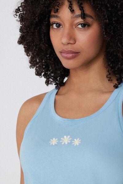 Blue Embroidered Camisole, , large image number 3