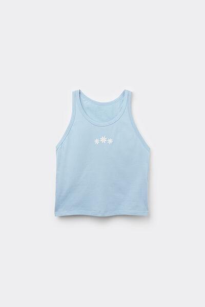 Blue Embroidered Camisole, , large image number 4