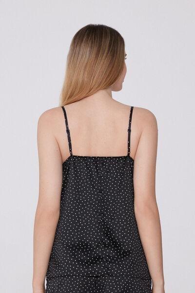 Black Printed Narrow Shoulder Straps Camisole, , large image number 2