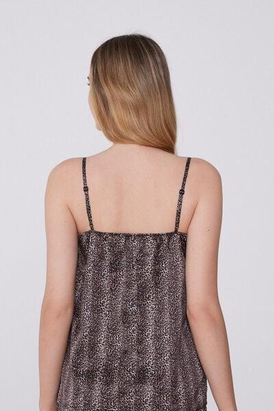Black Animal Printed V-Neck Camisole, 5701_762Y, large image number 2