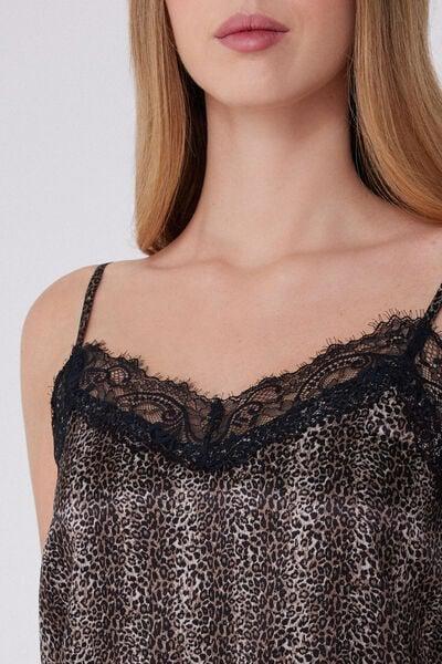 Black Animal Printed V-Neck Camisole, 5701_762Y, large image number 3