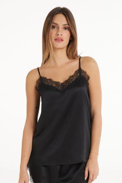Black Wide Neck Camisole, , medium