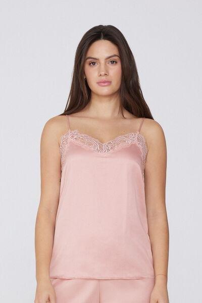 Pink Narrow Shoulder Straps Camisole, 5701_313Y, large image number 1