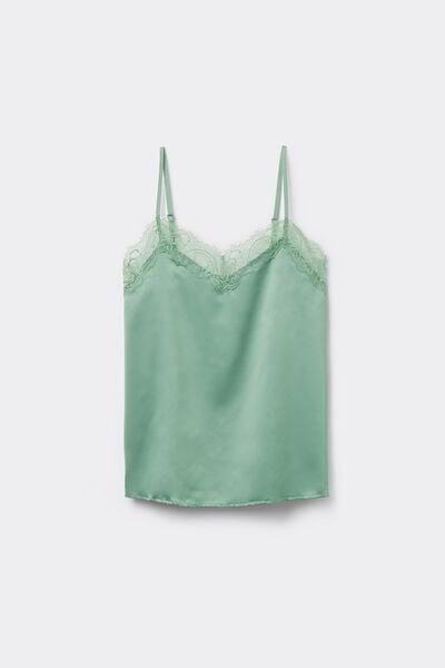 Green Narrow Shoulder Straps Camisole, 5701_321Y, large image number 4