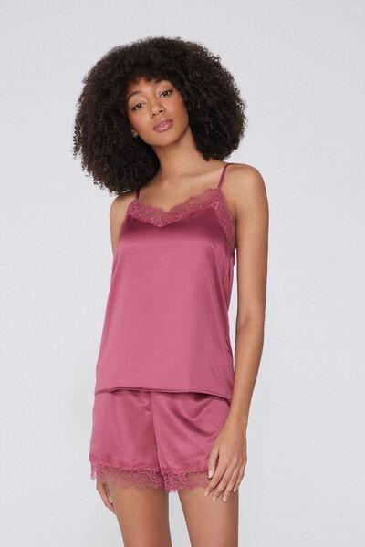 Pink Narrow Shoulder Straps Camisole, 5701_322Y, large image number 0