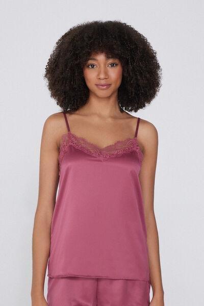 Pink Narrow Shoulder Straps Camisole, 5701_322Y, large image number 1