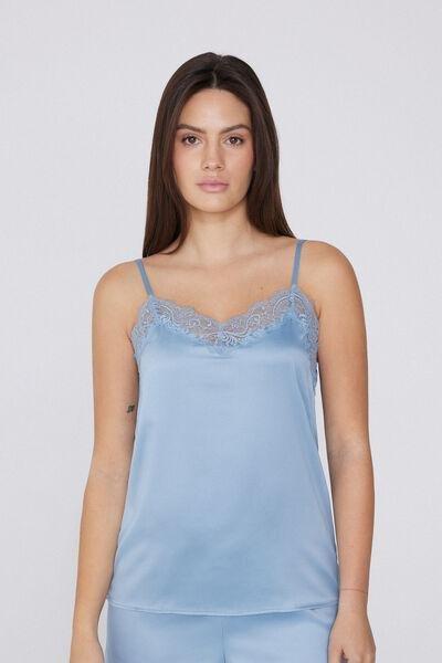 Navy Narrow Shoulder Straps Camisole, , large image number 0