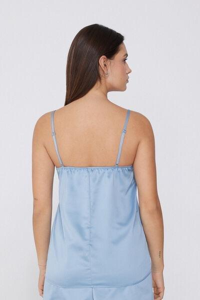Navy Narrow Shoulder Straps Camisole, , large image number 2