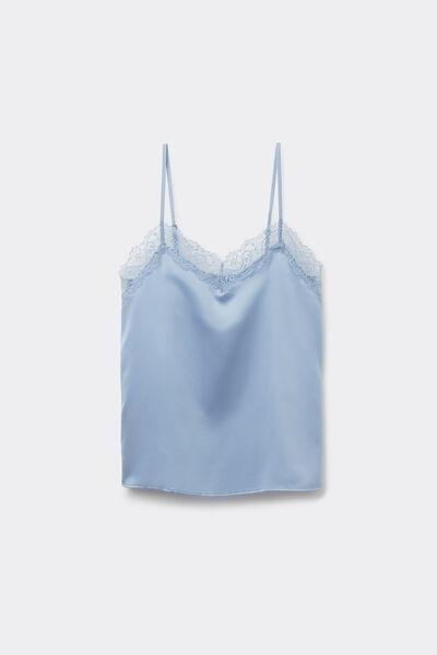 Navy Narrow Shoulder Straps Camisole, , large image number 4