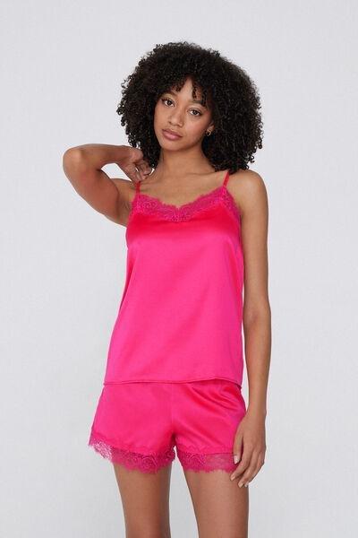 Pink Narrow Shoulder Straps Camisole, 5701_545Y, large image number 0