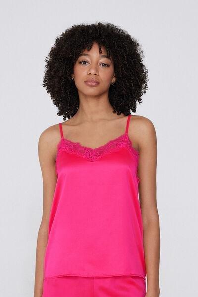 Pink Narrow Shoulder Straps Camisole, 5701_545Y, large image number 1