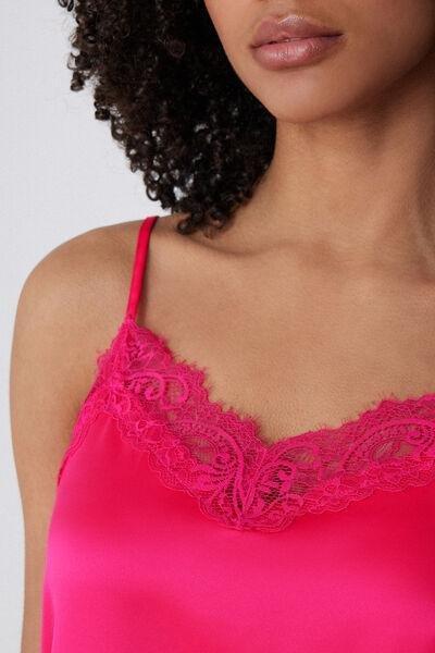 Pink Narrow Shoulder Straps Camisole, 5701_545Y, large image number 3