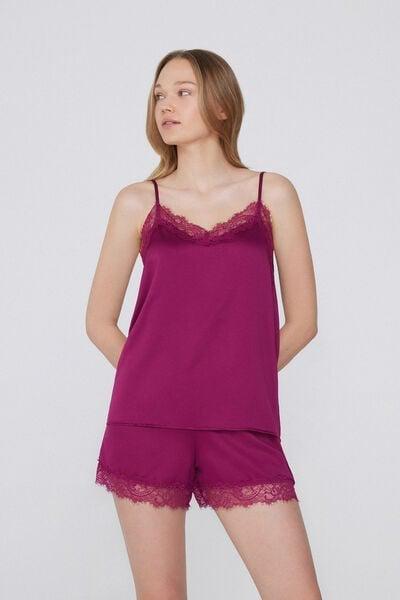 Burgundy Narrow Shoulder Straps Camisole, , large image number 1