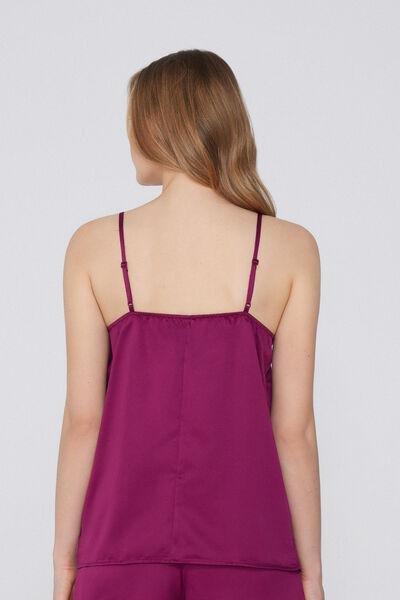 Burgundy Narrow Shoulder Straps Camisole, , large image number 2