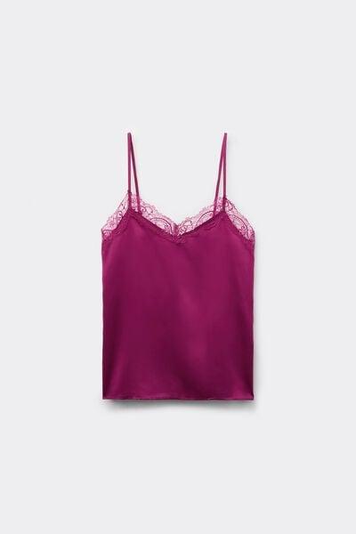 Burgundy Narrow Shoulder Straps Camisole, , large image number 4