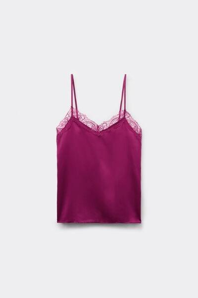Burgundy Narrow Shoulder Straps Camisole, , large image number 4