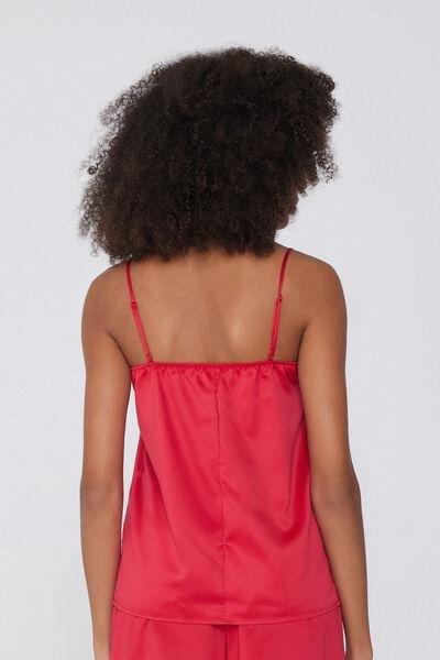 Red Narrow Shoulder Straps Camisole, , large image number 2