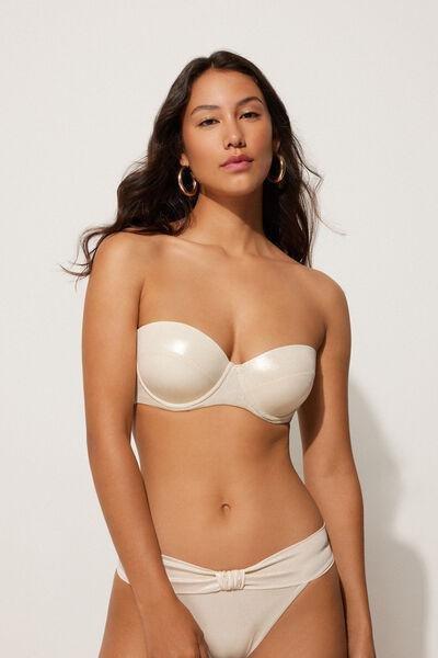 Cream Graduated Bandeau Bikini Top, , large image number 1