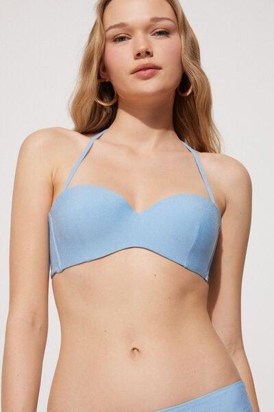 Blue Graduated Bandeau Bikini Top, 5701_527Y, large image number 3